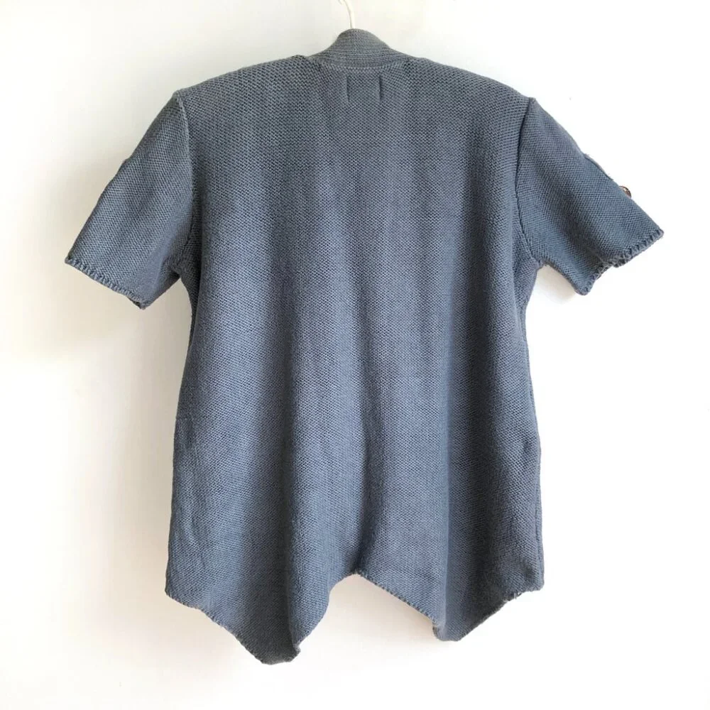 PURE Handknit Cotton Short Sleeve Cardigan - Picture 2 of 9